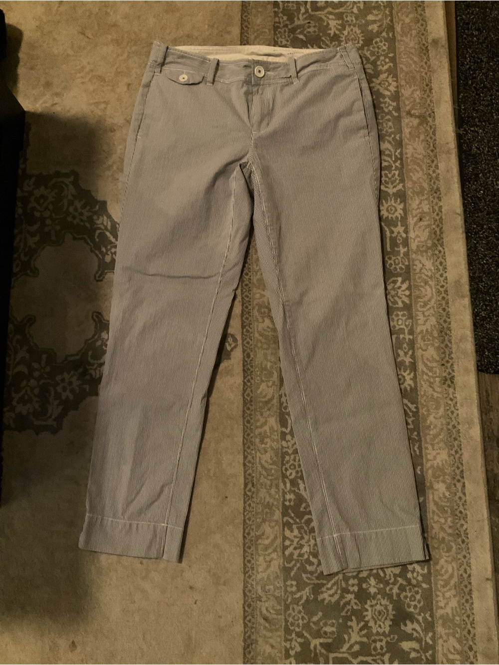 Paper Boy Women's Light Blue Pinstriped Cropped Jeans Sz 4
